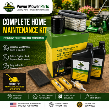 Home Service & Maintenance Kit for JD Models X Series, Z Series, 47 IN, GT235, GT245, GX255, GX335, LX280, X300, X304, X320, X324, X340, X360, X500, X530, X534, Z435, Z445, Z465, Z625 Lawn Mower