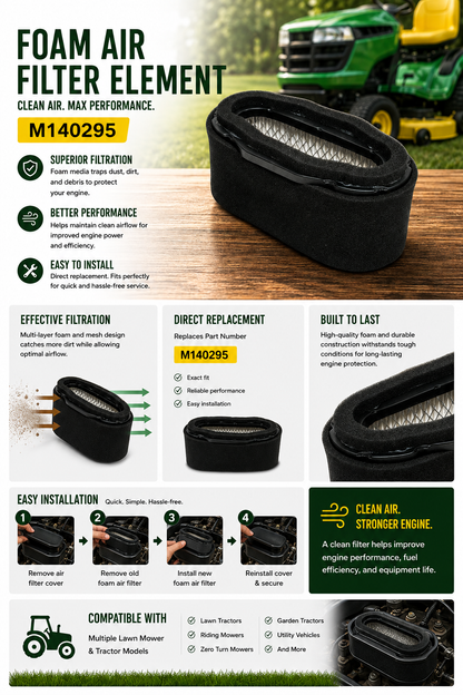Home Service & Maintenance Kit for JD Models X Series, Z Series, 47 IN, GT235, GT245, GX255, GX335, LX280, X300, X304, X320, X324, X340, X360, X500, X530, X534, Z435, Z445, Z465, Z625 Lawn Mower