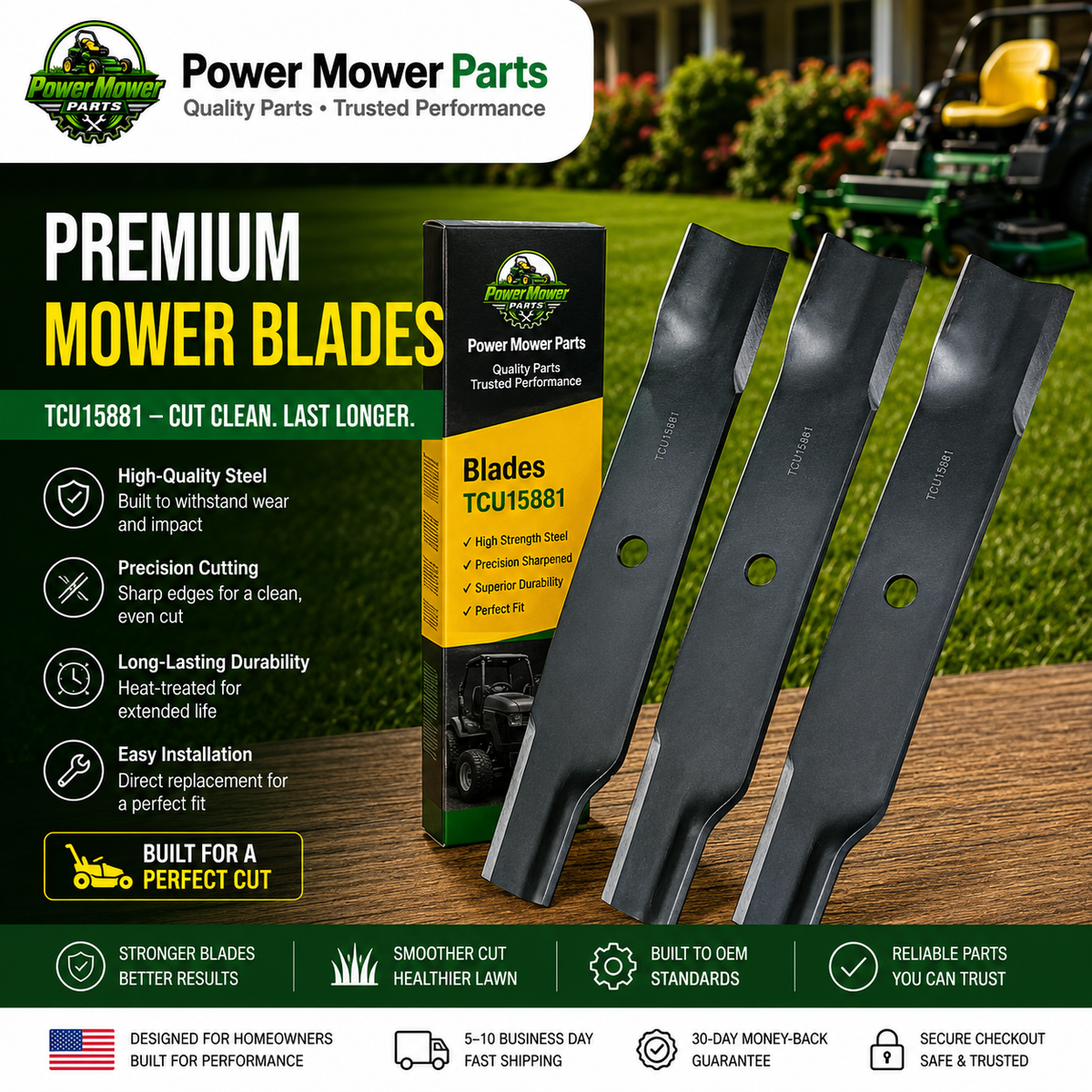 High Lift Mower Blade TCU15881 – 60 Inch Mower Decks