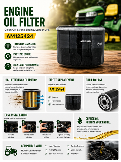 Home Maintenance Kit for JD Models 107H D130 D140 S140 X110 X135R X146R X155R X165 X166 X166R Z225 Z235 Z255 Z315E Z325E Z335E Z335M Z345M Z345R Z355E Z355R Z375R Lawn Tractors & Zero Turn Mowers
