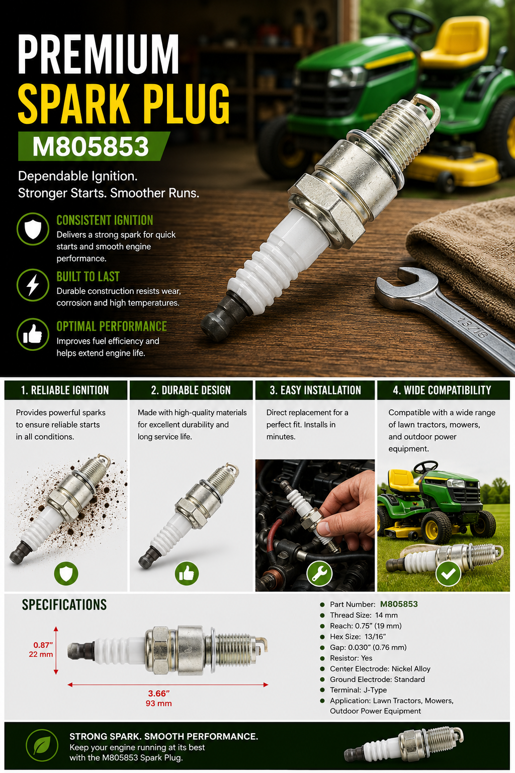 Home Service Maintenance Kit for JD Models Z Series, S Series, Z320M, Z320R, Z330M, Z330R, Z445, Z465, Z530M, Z530R, Z540M, Z540R, Z645, Z655, Z665, Z730M, S240, WH48A Lawn Mower