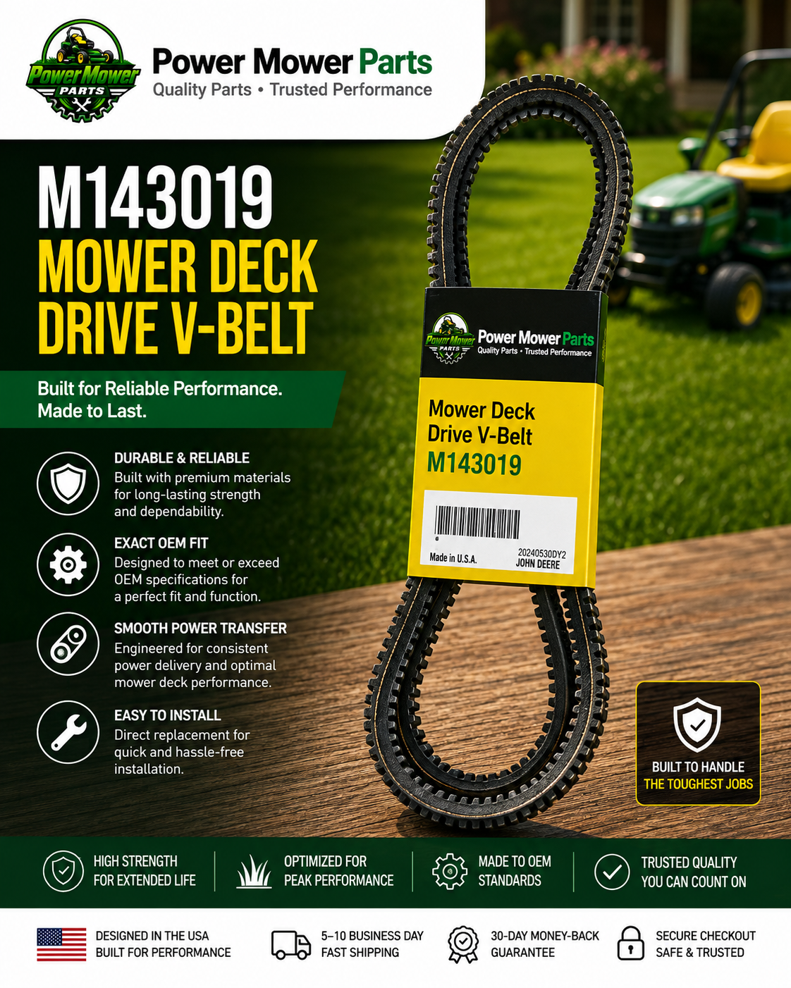 Primary Mower Deck V-Belt M143019 – 1610 mm (63.4 Inch)