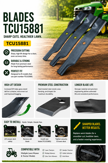 High Lift Mower Blade TCU15881 – 60 Inch Mower Decks