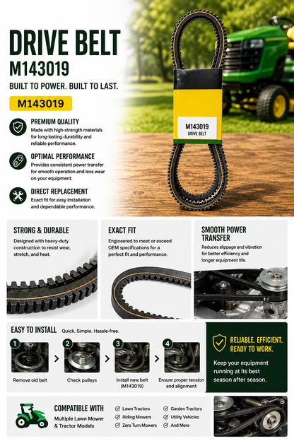 Primary Mower Deck V-Belt M143019 – 1610 mm (63.4 Inch)